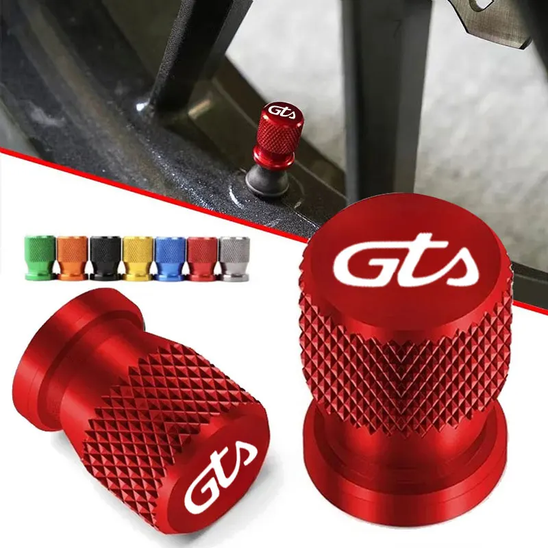 Image of Für Vespa GTS 125 150 300 Super 300 Super300 GTV 125 GTV 250 GTV 300 Motorrad Standard Ventilkappen-Set Reifenkappen-Set Aluminium