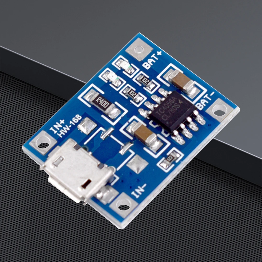 Mini Battery Charger Board Micro USB Portable Battery Charger Panel 1A DC4.5-5.5V with Indicator Light for Lithium Batteries