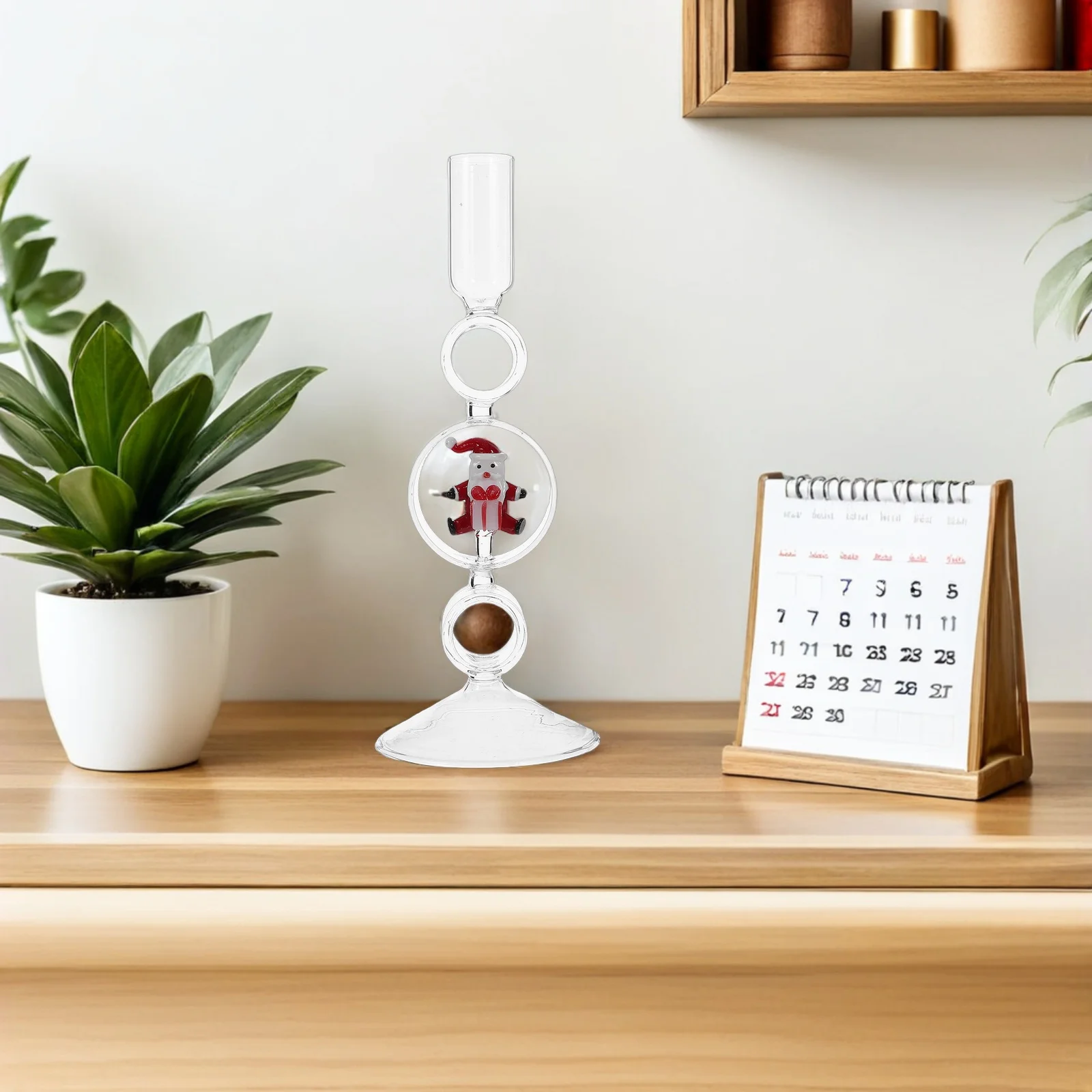 

Christmas Glass Candelabra Candlesticks Elegant Holiday Clear Taper Holder for Wedding Dining Party Table Centerpiece