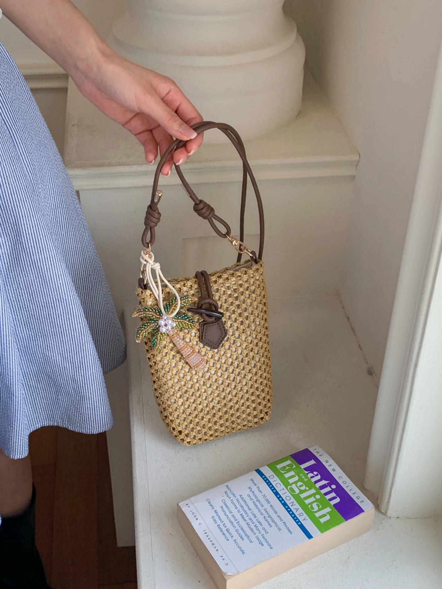 Zoete stijl geweven strooien t - Woven Straw Bag recensie en prijs