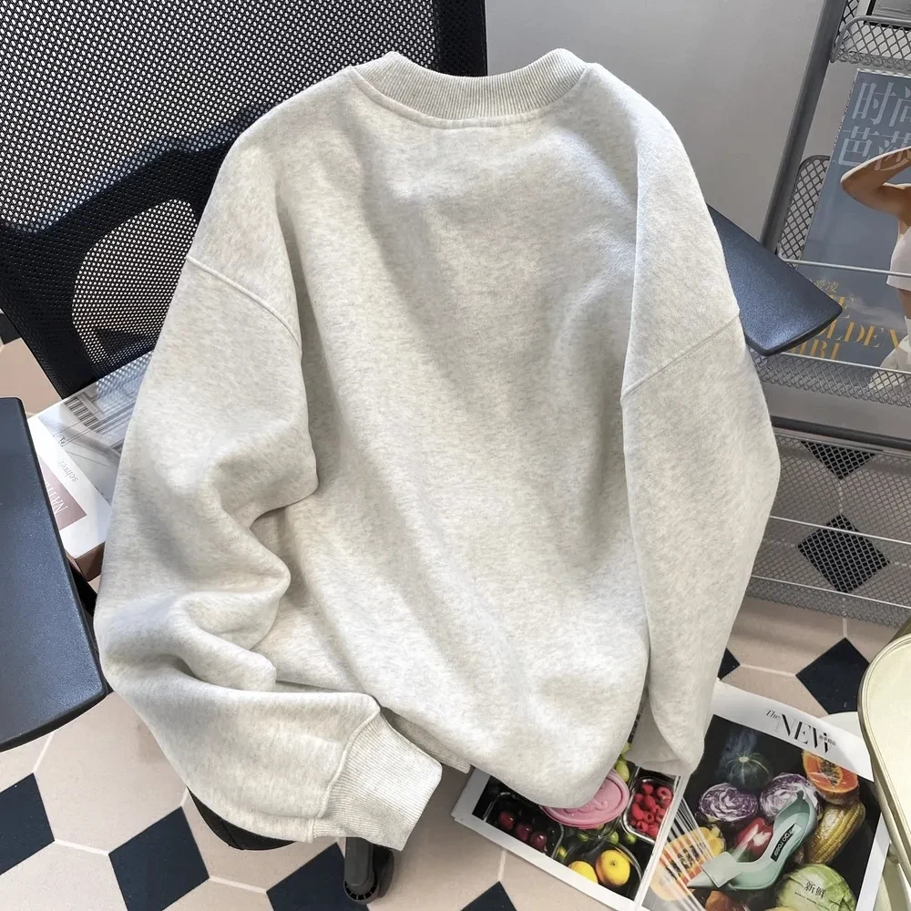 

Autumn Winter Casual Korean Printing O-neck Long Sleeve Swearshirts Female All-match Loose Pullover T-shirt Women Clothes Tops