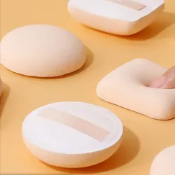 건식 및 습식 사용을 위한 핑크 솜사탕 에어 쿠션 파우더 퍼프 2개