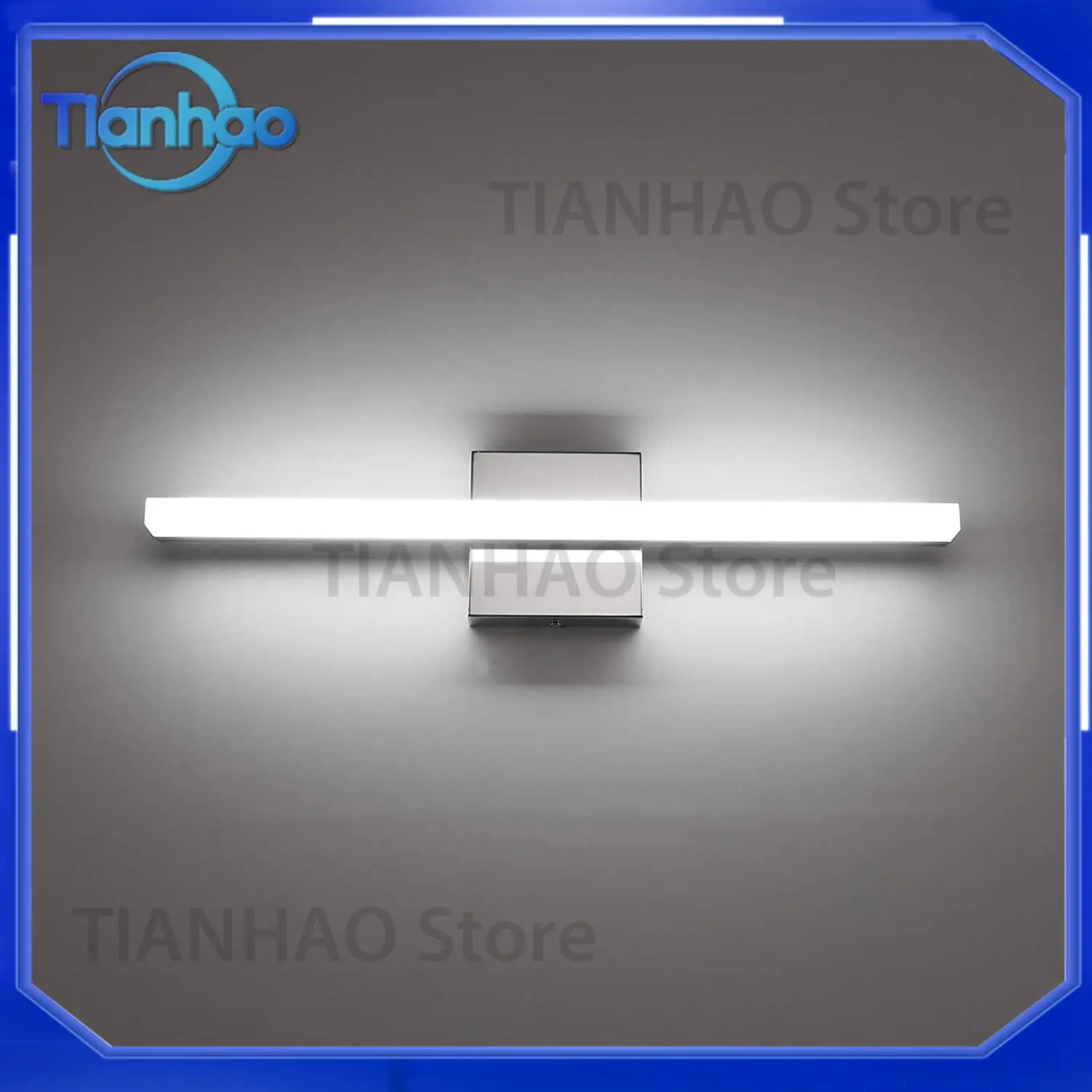 LED Bathroom Makeup Light 16 Inch 9W IP44 Wall Mounted Mirror Lamp for Indoor Use Modern Design Cool White 6000K Chrome