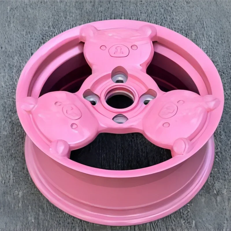 for Chen 15 inch Passenger Car Wheel PCD 4x114.3 Sliver Pink Wheel with Cute Bear Lightweight Forged Wheel