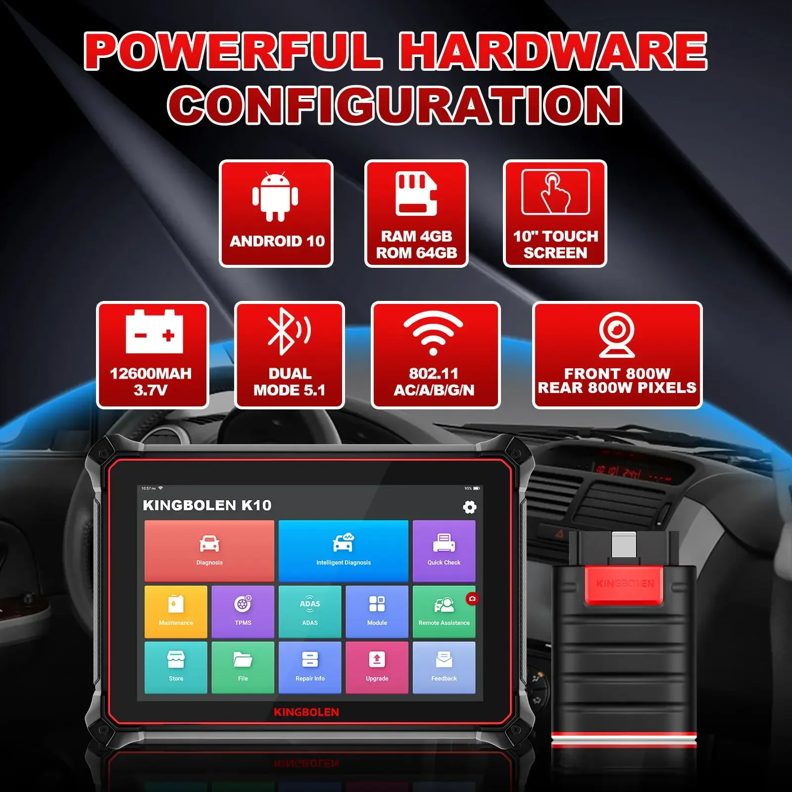 K10 All System Car Diagnostic Tools 34 Resets IMMO/GPF Resets ECU Coding Active Test Guide Function pk LAUNCH X431 V