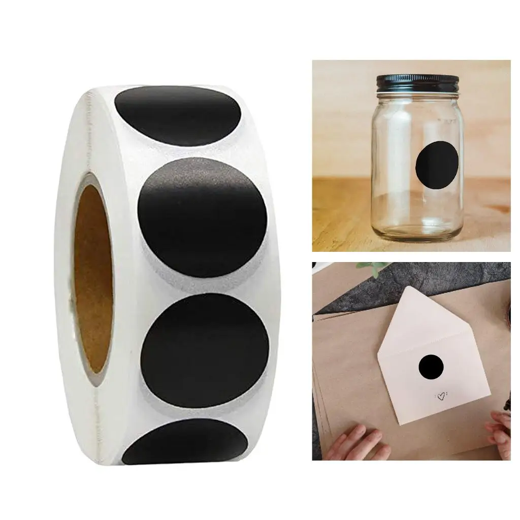 Label Sticker Paper Supermarket Price Blank Label for Craft Bottle Jars , Black, 2.5cm