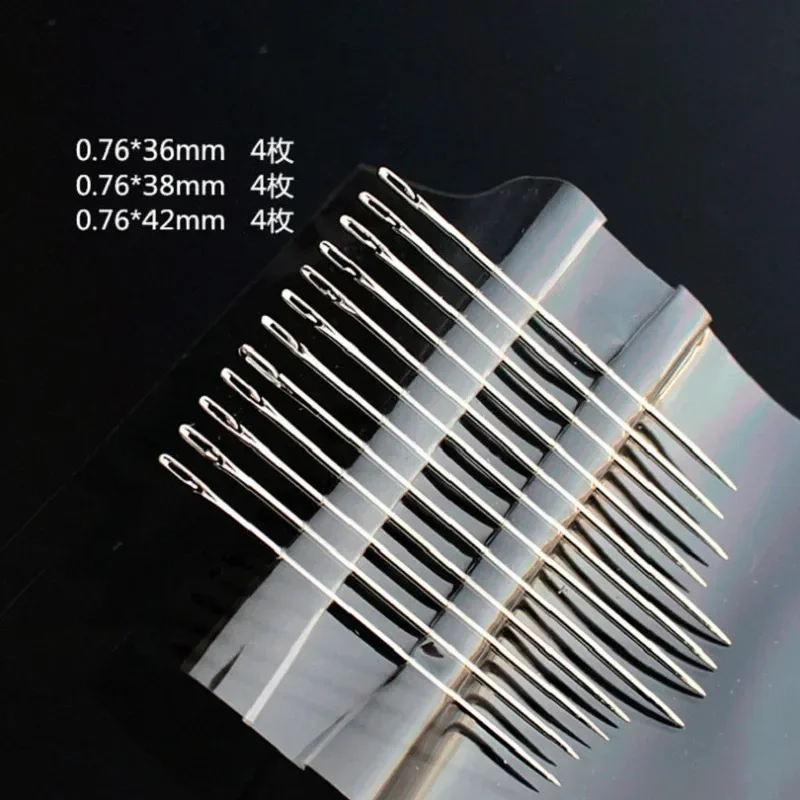 12-48Pcs Blind Needle Elderly Needle-side Hole Hand Household Sewing Stainless Steel Sewing Needless Threading Diy Jewelry