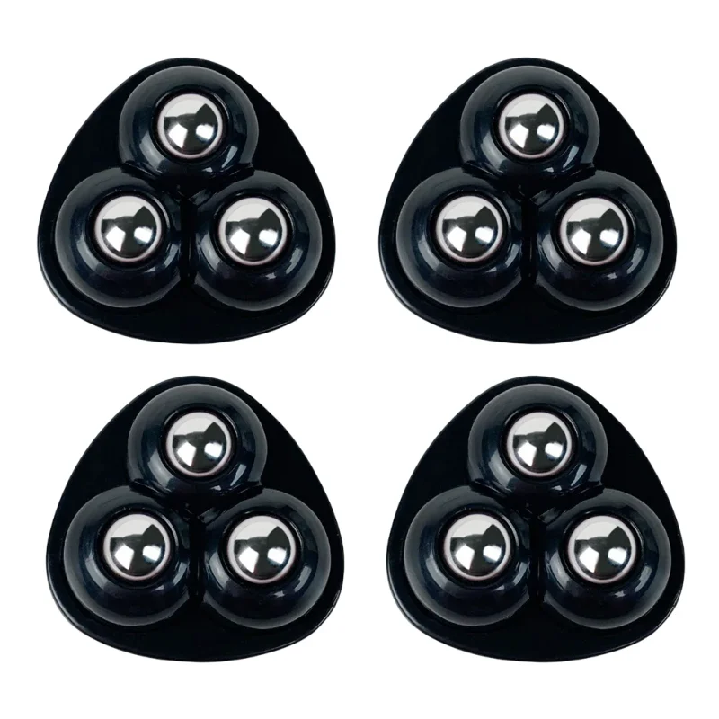 

4pcs Sticky Swivel Pulley 360 Degree Free Rotation Self Adhesive Rolling Caster Pulleys No Noise For Bins Storage Box Furniture