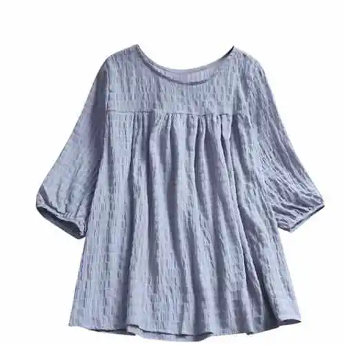 

Large Size Women's Casual Loose round Ne Top Mid- Sve Waterproof Outdoor Clothing Knitted PVC Fabric Technology