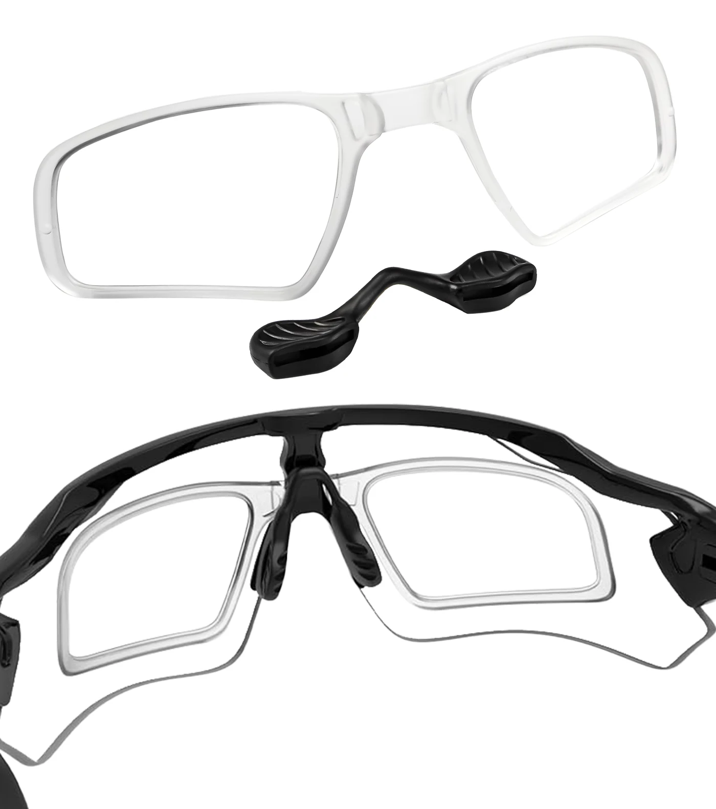 

Insert Clip-On RX Adaptor Lens Carrier with Large Nosepad for Oakley Radar Edge OO9184 Radar Path OO9051 Radar Path Vented