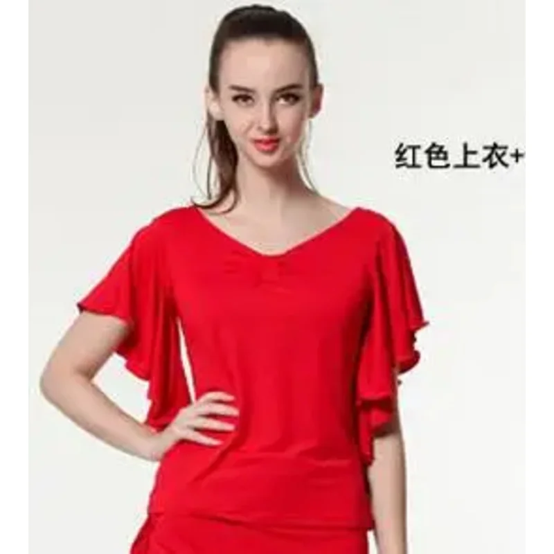 New Spanish dance shirt Flamengo ruffle dance costume women ballroom Latin tshirt tops flameenco shirt jupe flameenco