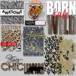 'Born to be Wild' 'Stay Chic' Heat Transfer PVC Patch Thermal stickers on clothes Washable DIY Appliques
