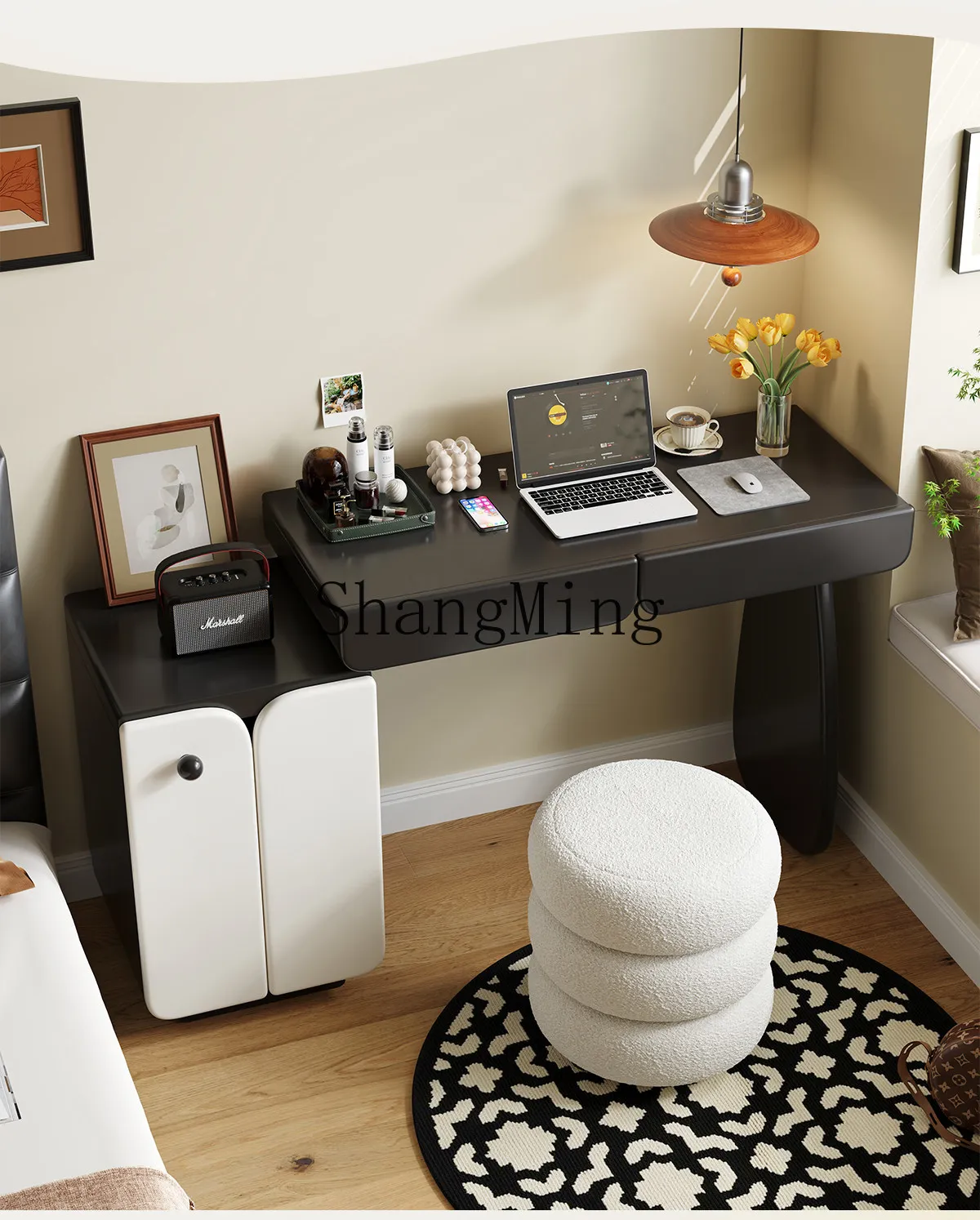 

SM new solid wood dresser chest cabinet integrated modern simple bedroom makeup table advanced sense