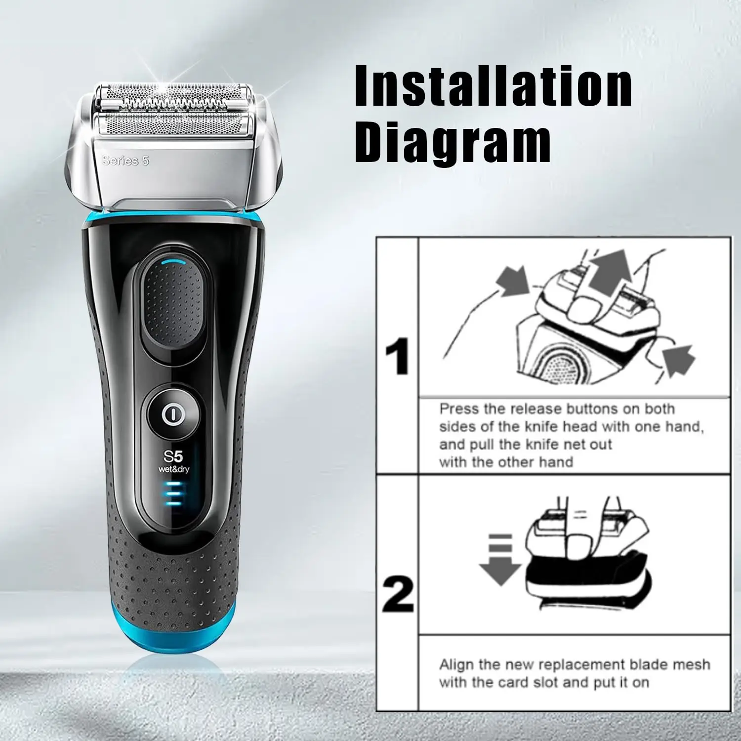 LISI 52S رأس بديل مناسب لسلسلة براون 5 5020s 5030 5030s 5040 5040s 5050 شفرات استبدال ماكينة الحلاقة الكهربائية