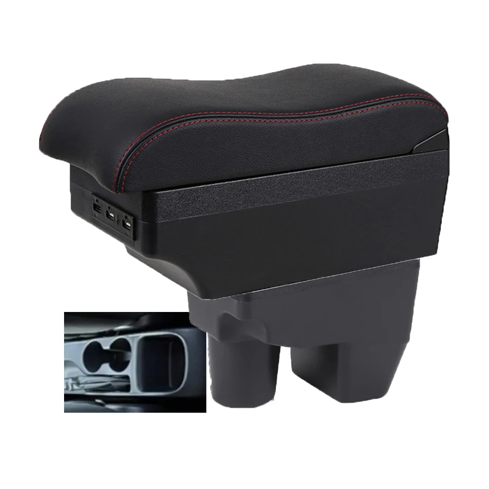 For Toyota Yaris Elegant Armrest Box Car Center Console Storage Space Case Elbow Rest with Cup Holder USB