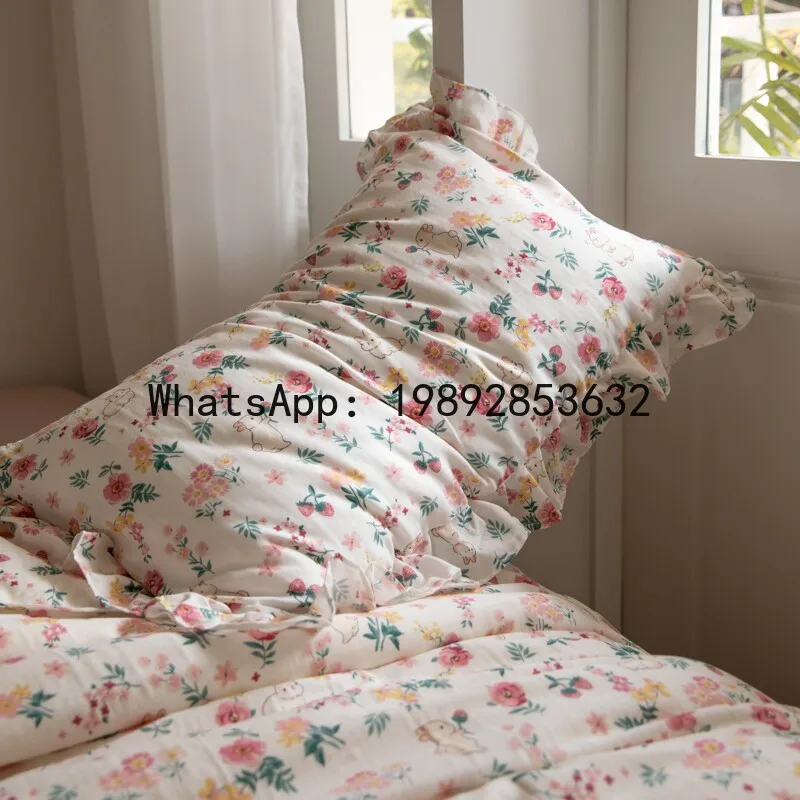 PYJ class a bedding small fresh double yarn 100 cotton pure cotton small floral bed sheet quilt cover