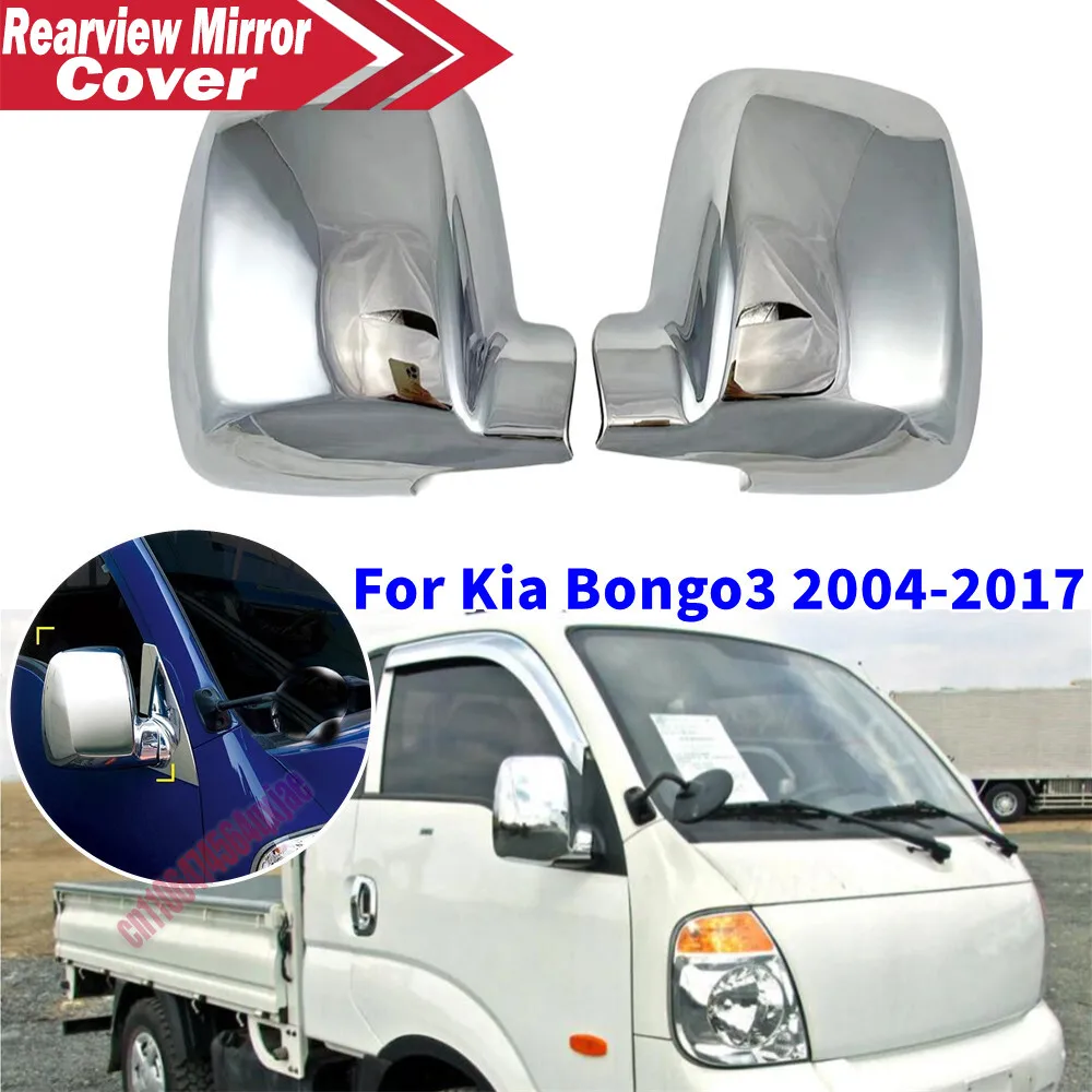 For Kia Bongo3 2004-2017 Car Rearview Side Mirror Cover Wing Cap Exterior Door Trim Adhesive Sticker ABS Plastic Parts
