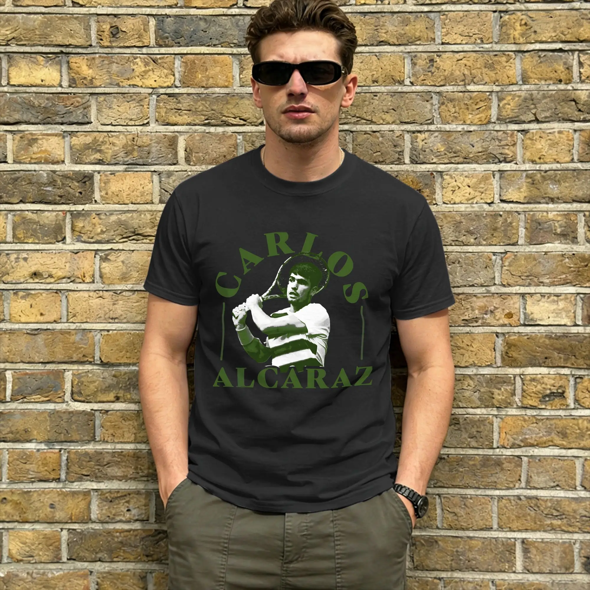 Funny Carlos Alcaraz T-Shirt for Men Crew Neck 100% Cotton T Shirt  Short Sleeve Tees Printed Tops