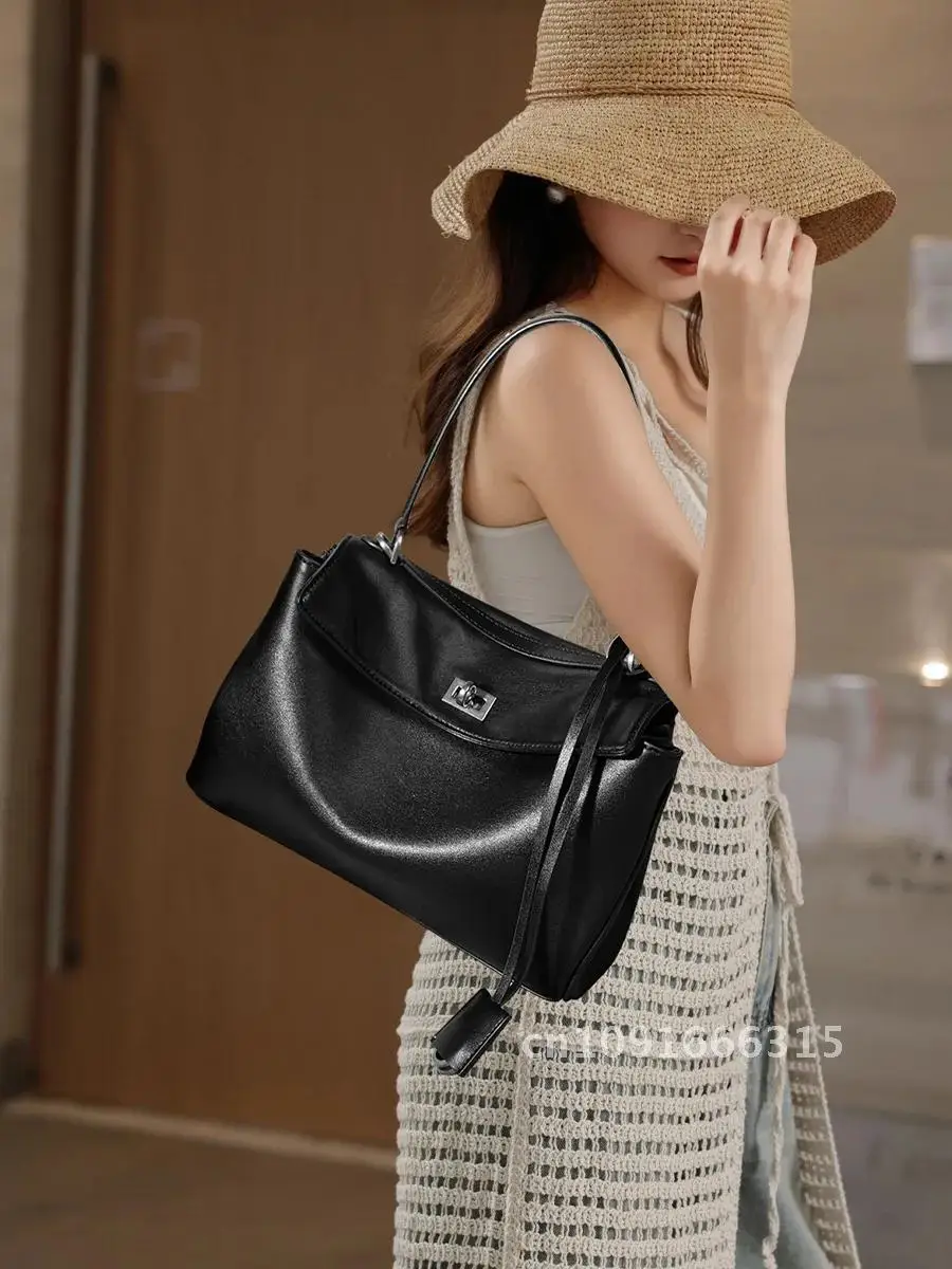 2024 new rodeobag crossbody cowhide tote bag  kellybag  large capacity high-end feeling handbag