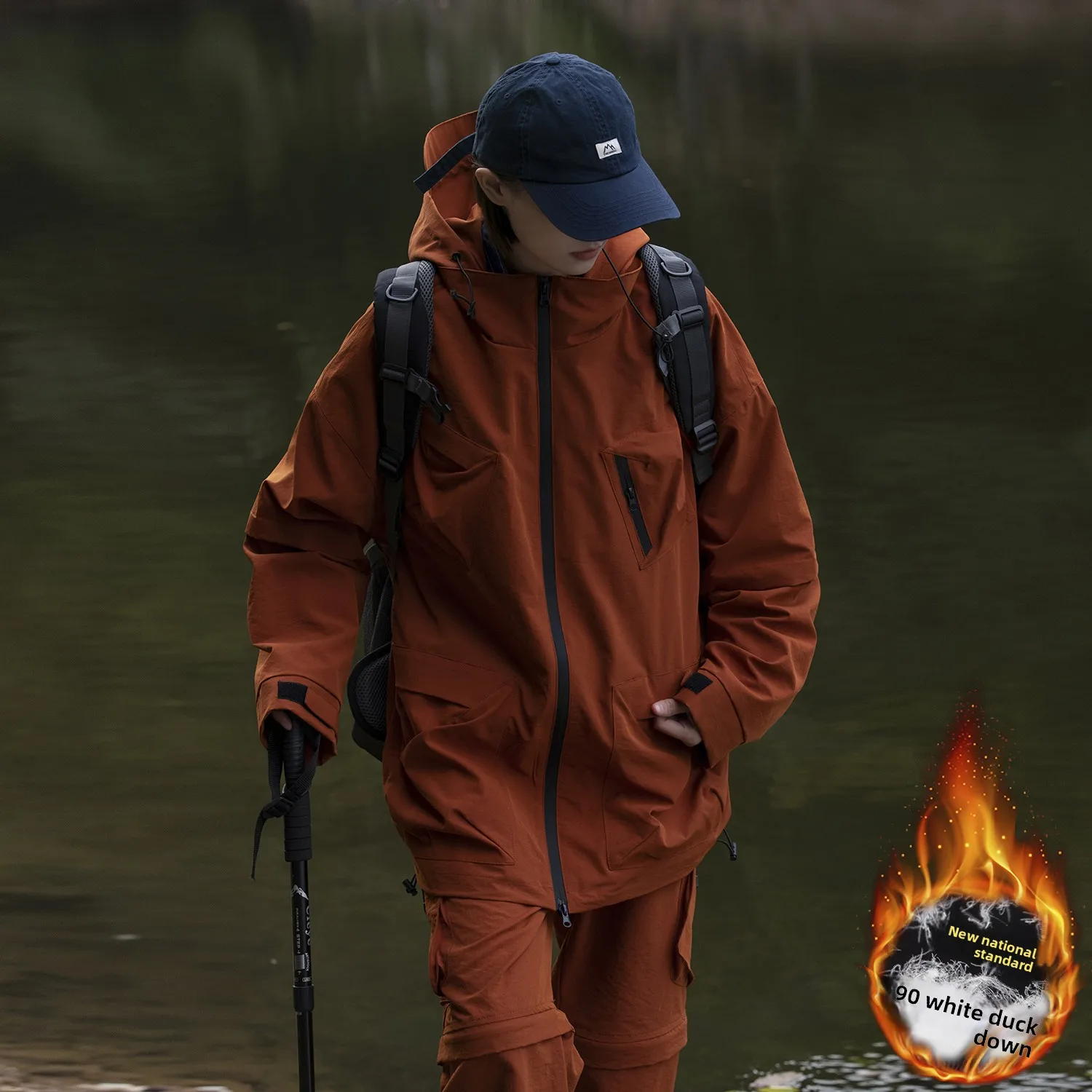 

Thiened Winter Jaet Men's y Workwear Durable down Coat Youth Faion Japanese Sle Warm Hiking Clothes