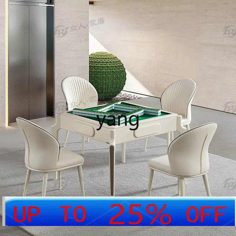 

Lmm solid wood mahjong dining table dual-purpose small apartment square table automatic mahjong machine integrated household