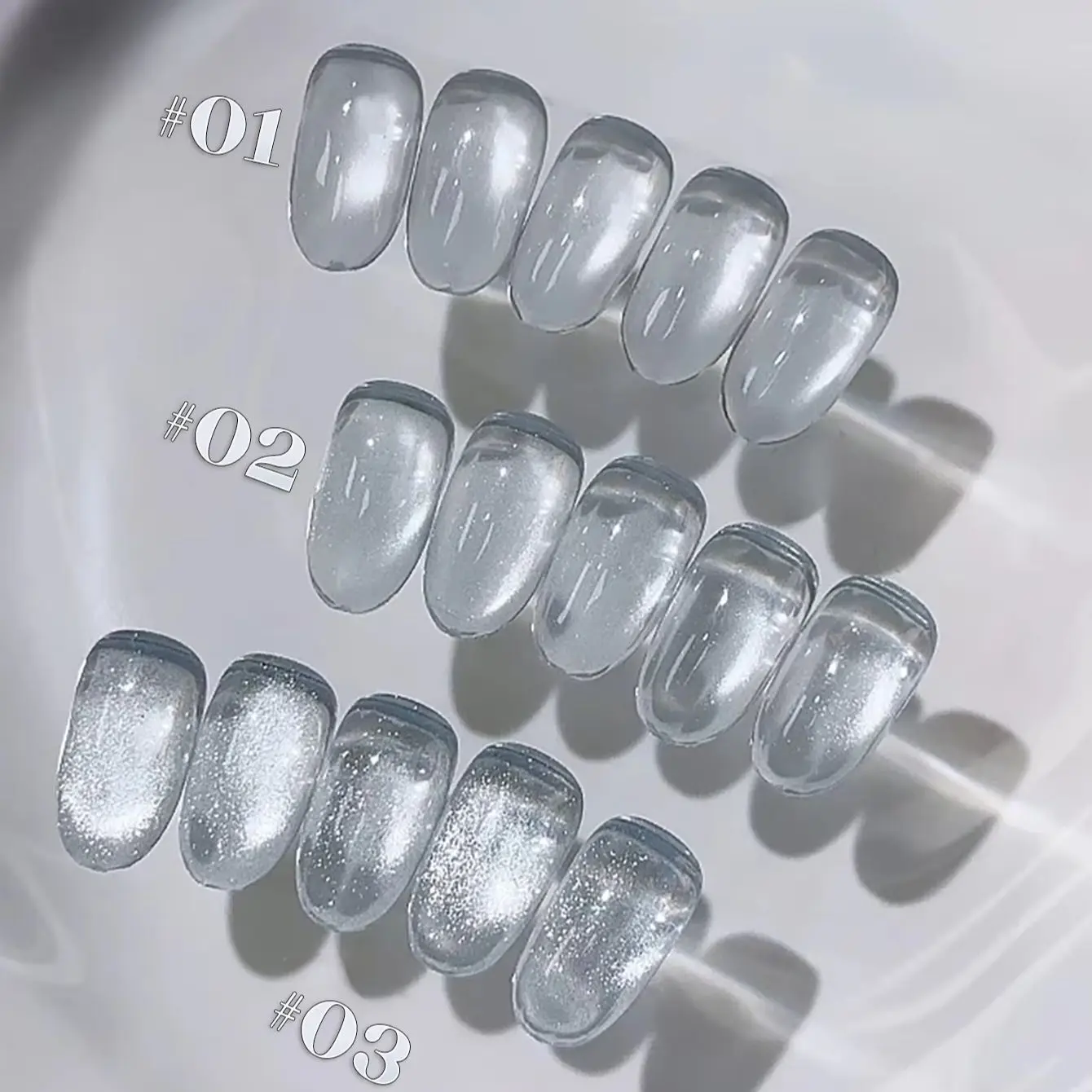 TC 1-12 Peças Novo 2025 Esmalte em Gel Olho de Gato Branco Cozido Efeito Cristal de Gelo, Gel Fototerapêutico Especial para Salão de Unhas e Nail Art