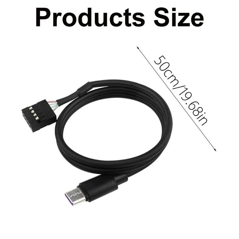 كابل محولات اللوحات الأم للكمبيوتر الشخصي 9Pin إلى USB C لتوصيل الشاشة الثانوية