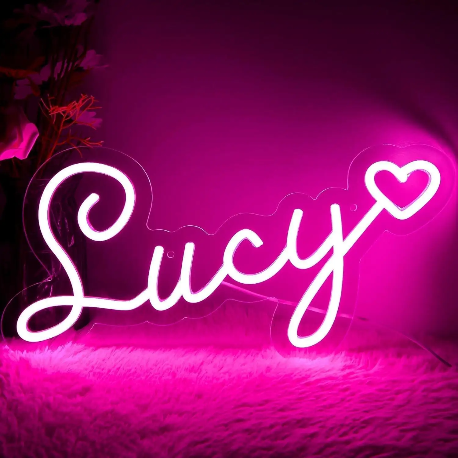 

Lucy Name Neon Sign LED Name Neon Light for Kids Bedroom Birthday Party Decoration Birthday Lucy Name Deocr Special Gifts
