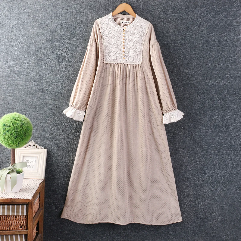 Autumn New Sweet Round Neck Long Sleeve Dress Women Loose Midi Dress Z2396