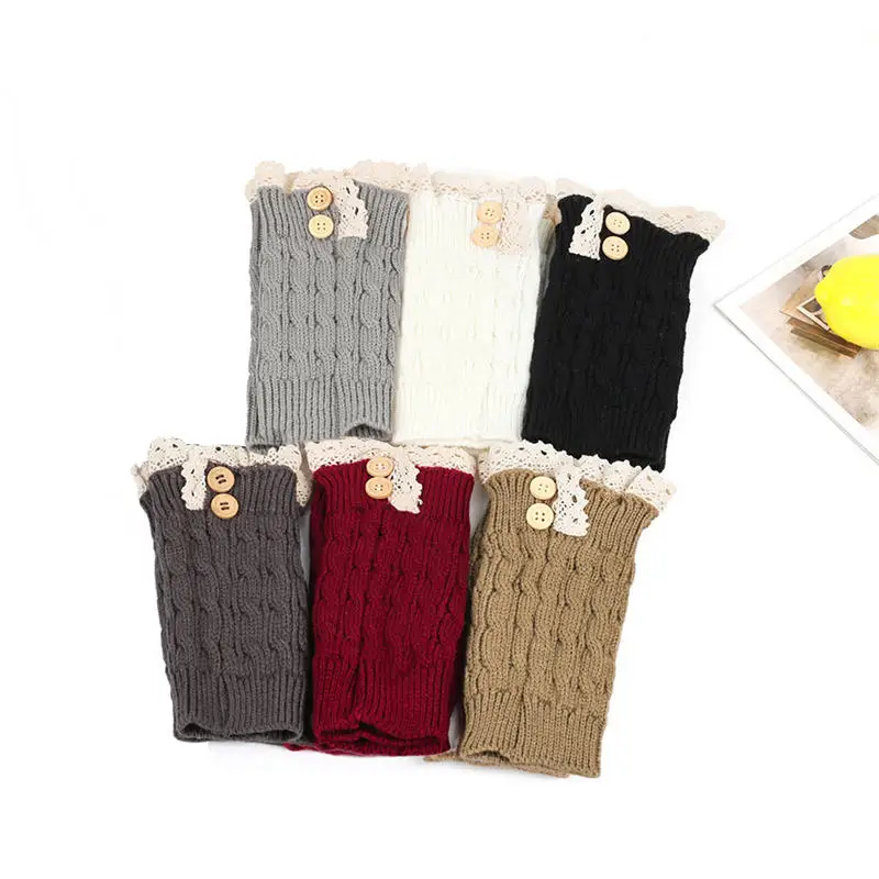 Womens Leg Warmers Ankle Winter Warm Stretch Knitted Slouch Thermal Ladies Thick Wool Cuffs Boot Socks Female Gaiter Lolita