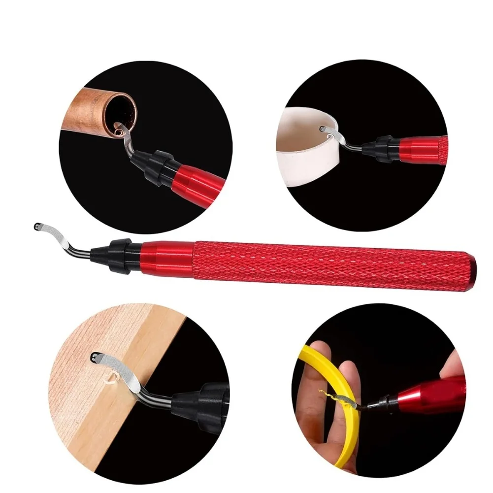 Edge Trimming Kit Deburring Tool Set 31 HSS Blades Three Blade Sizes Aluminum Handle Tempered High-speed Steel