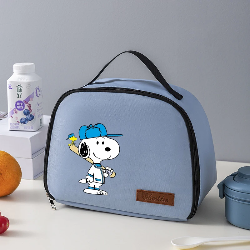 Snoopy almoço saco anime dos desenhos animados impresso bolsa portátil grande capacidade quente lancheira ao ar livre piquenique sacos de armazenamento de alimentos presentes novo