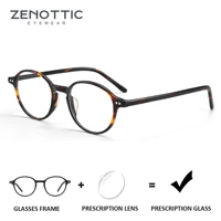 ZENOTTIC Gafas graduadas redondas retro, gafas progresivas antiluz azul, gafas ópticas fotocromáticas para mujeres y hombres