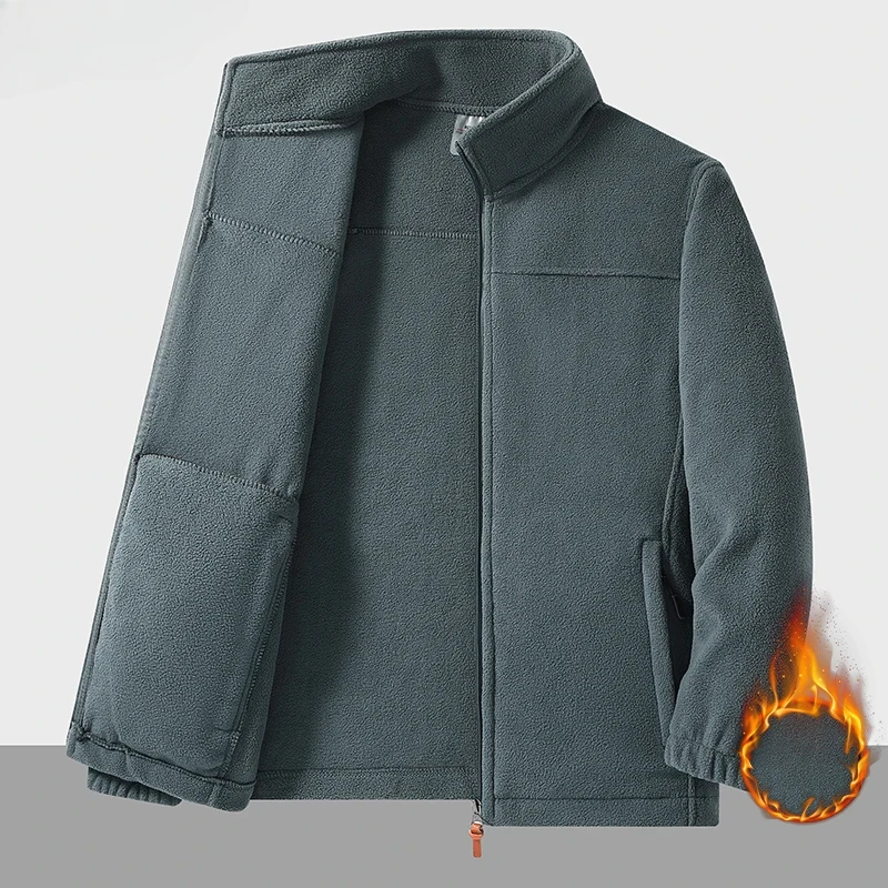 Chaqueta de Camping de forro polar de concha suave para hombre y mujer, cárdigan grueso y cálido, abrigo de invierno a prueba de viento para exteriores, ropa de talla grande