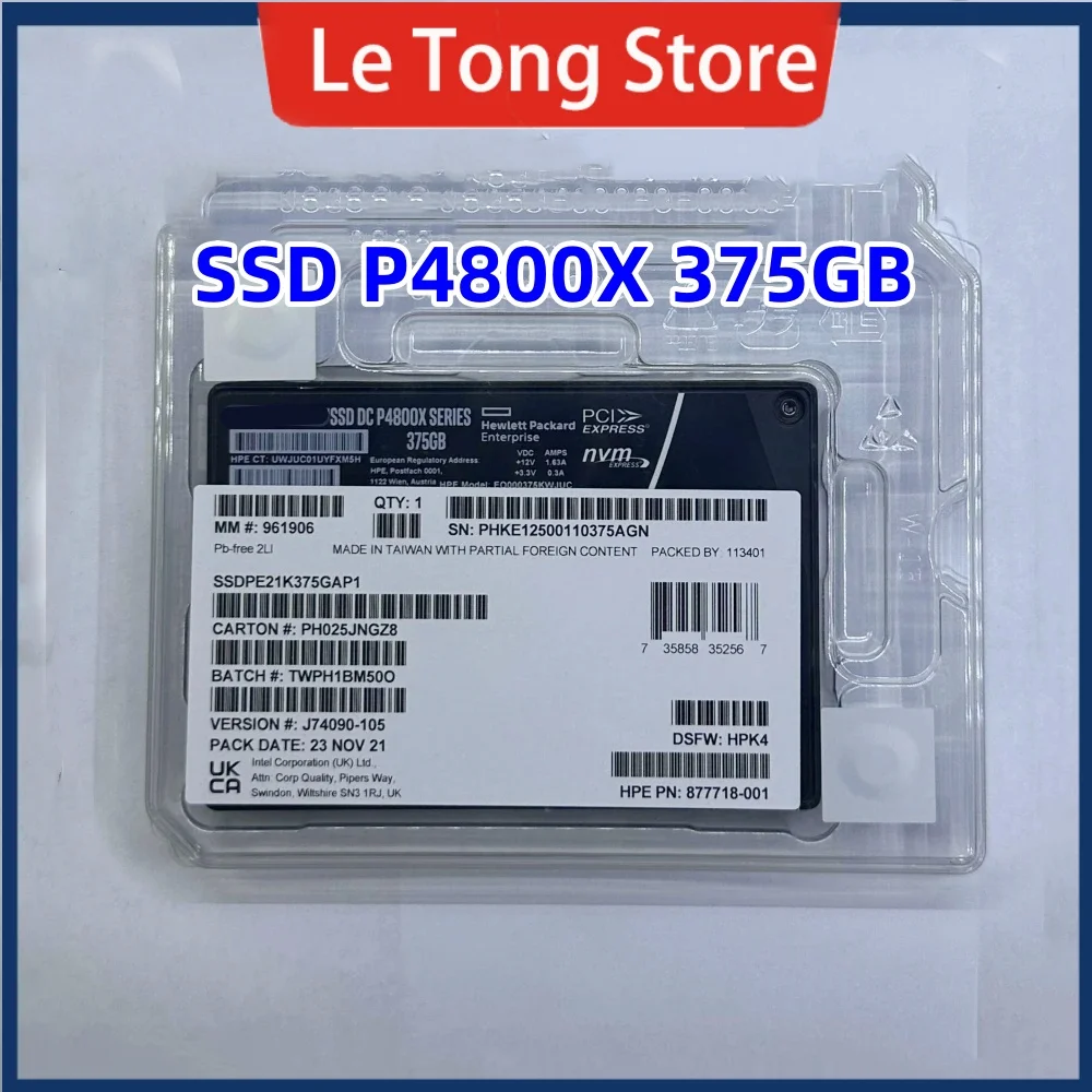 NEW Original FOR Intel  Service SSD P4800X 375G 750G 1.5T U.2 Ultra Long Life Enterprise solid State Drive Service SSD