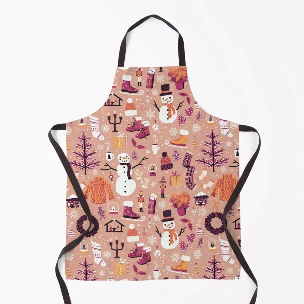 

Warm Colors Christmas Pattern Apron men's barbecue barber men For Cosmetologist Apron