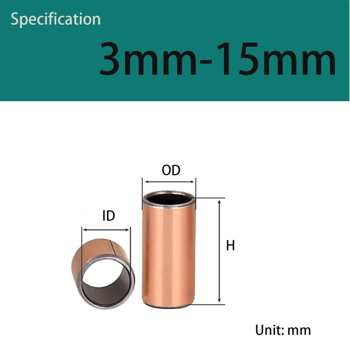 Self Lubricating Composite Bearing Bushing Sleeve - ID 3mm-15mm Steel Backed Plain Bearing for Industrial Mechanical Equipment