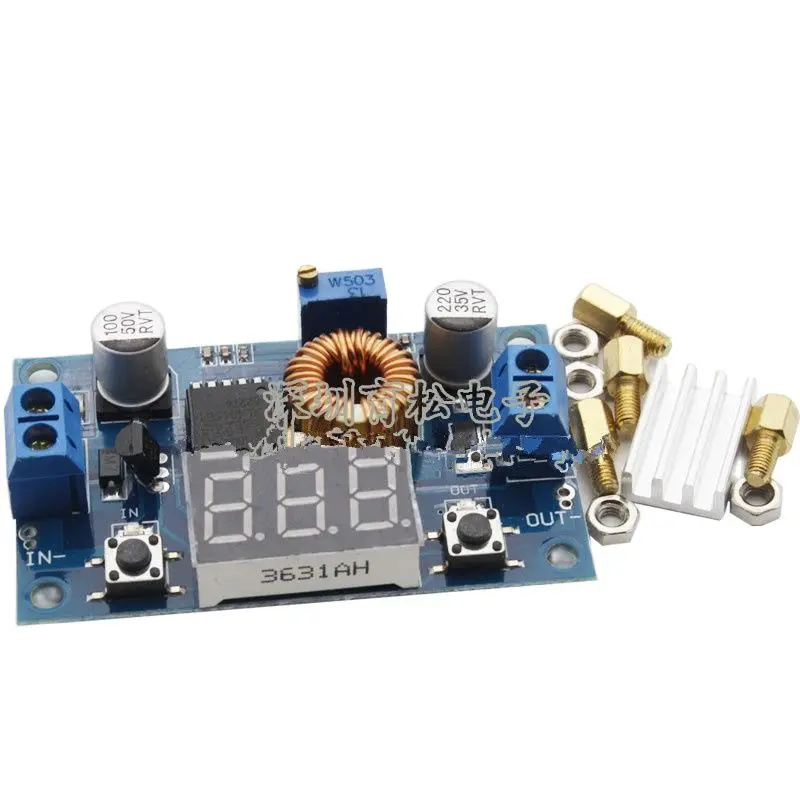 

5A high power 75W DC-DC adjustable step-down regulated power supply module with voltmeter display far more than 61*37