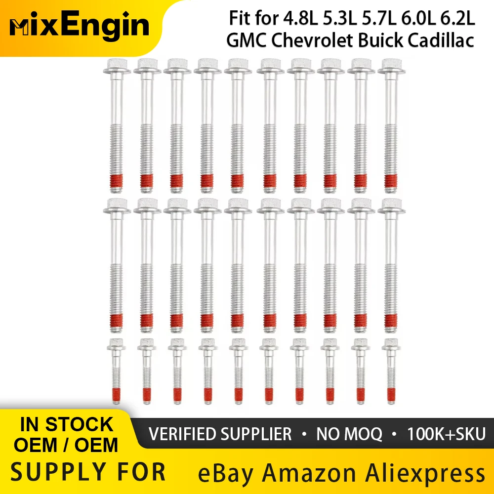 

Engine Head Bolts Sets Fit 4.8 5.3 6.0 6.2 L For GMC Cadillac Chevrolet Buick Hummer Isuzu V8 GAS OHV 4.8L 5.3L 5.7L 6.0L 6.2L