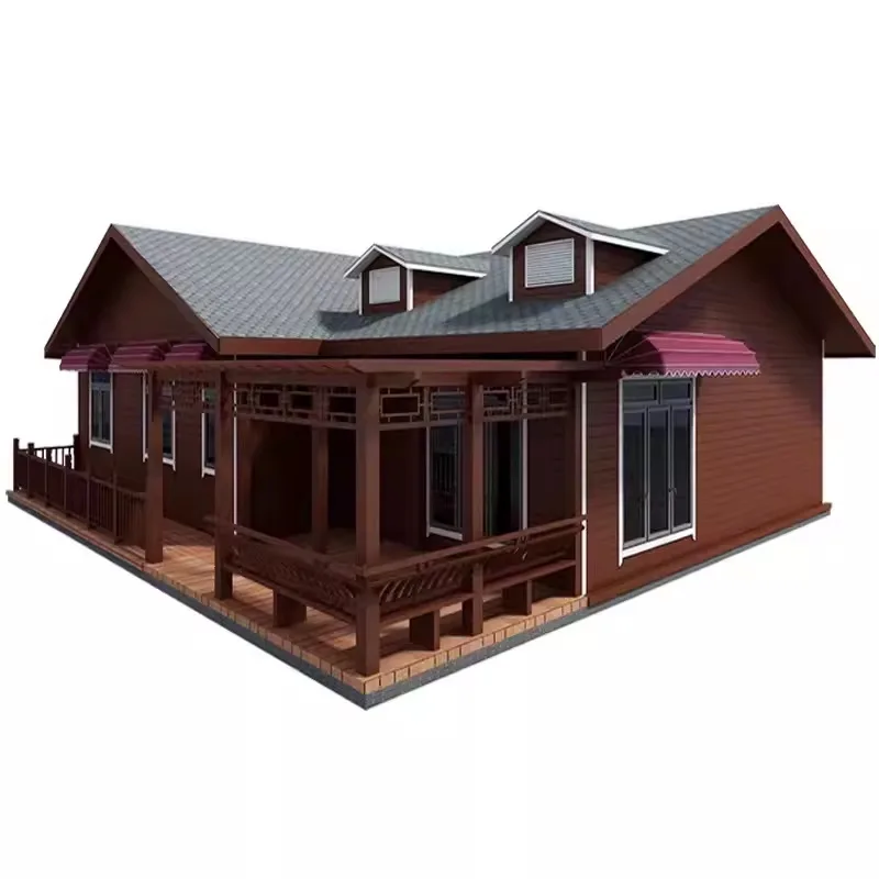 Japanese-style courtyard landscaping anticorrosive log cabin tea room New Chinese antique tea house Coffee pub Assembled wooden