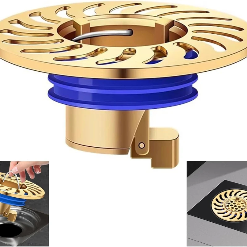 1PC anti odor floor drain shower floor drain anti backflow device, drainage filter anti backflow, kitchen odor diffusion (brass)