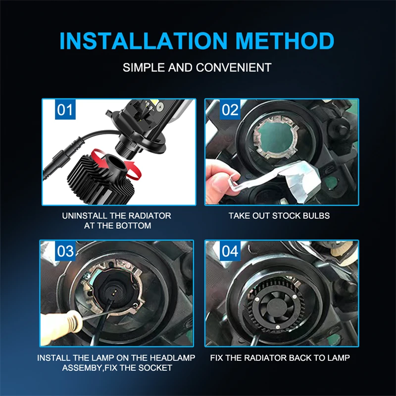 Canbus Y6 H4 LED 120W Car Headlight 6500k Super Bright Mini Lens Headlight H4 12000LM IP67 Waterproof Fog Light Bulb Universal
