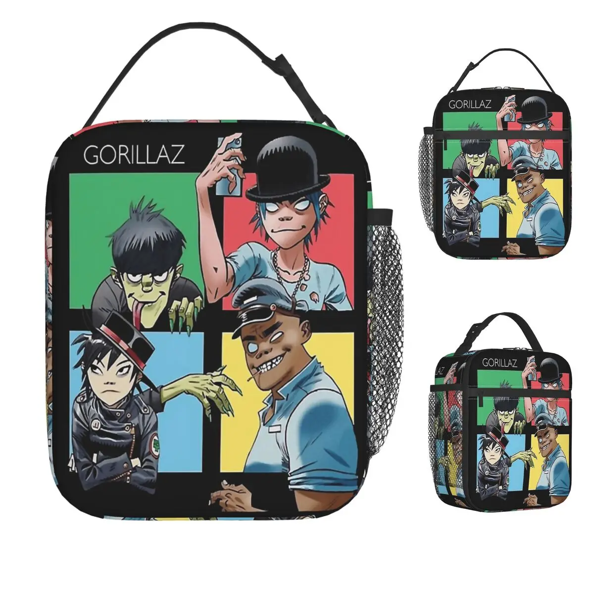 

Музыкальная группа Gooo Gooo Gorillazs, панк-рок, сумка для обеда с принтом, дорожная коробка для завтрака для унисекс, термосумка для обеда с кавайным принтом, сумка-холодильник