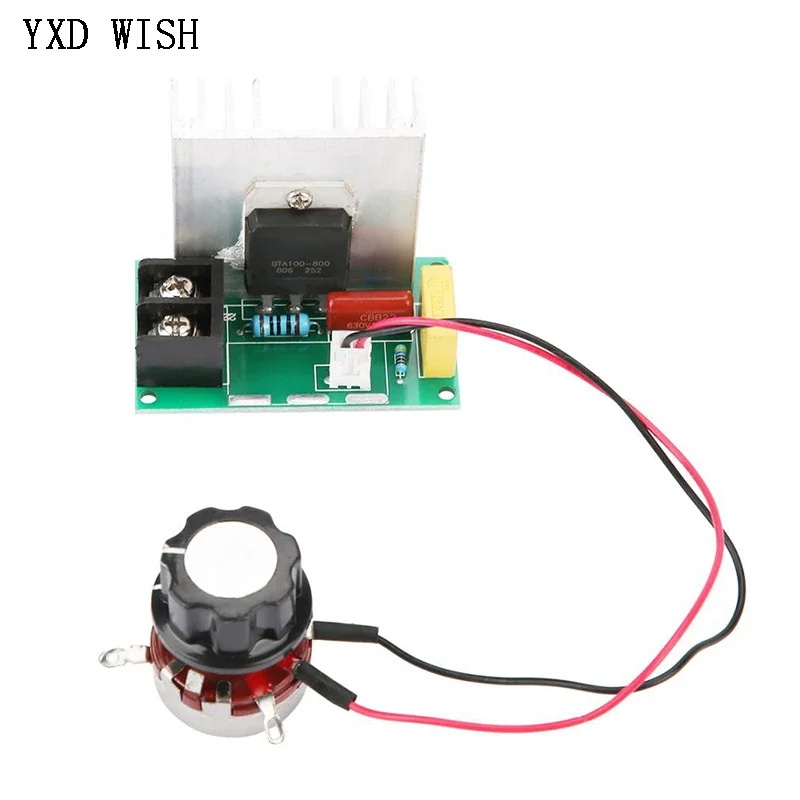 AC220V SCR 8000W Electronic Voltage Regulator Motor Speed Controller Dimming Speed Temperature Control With Potentiometer