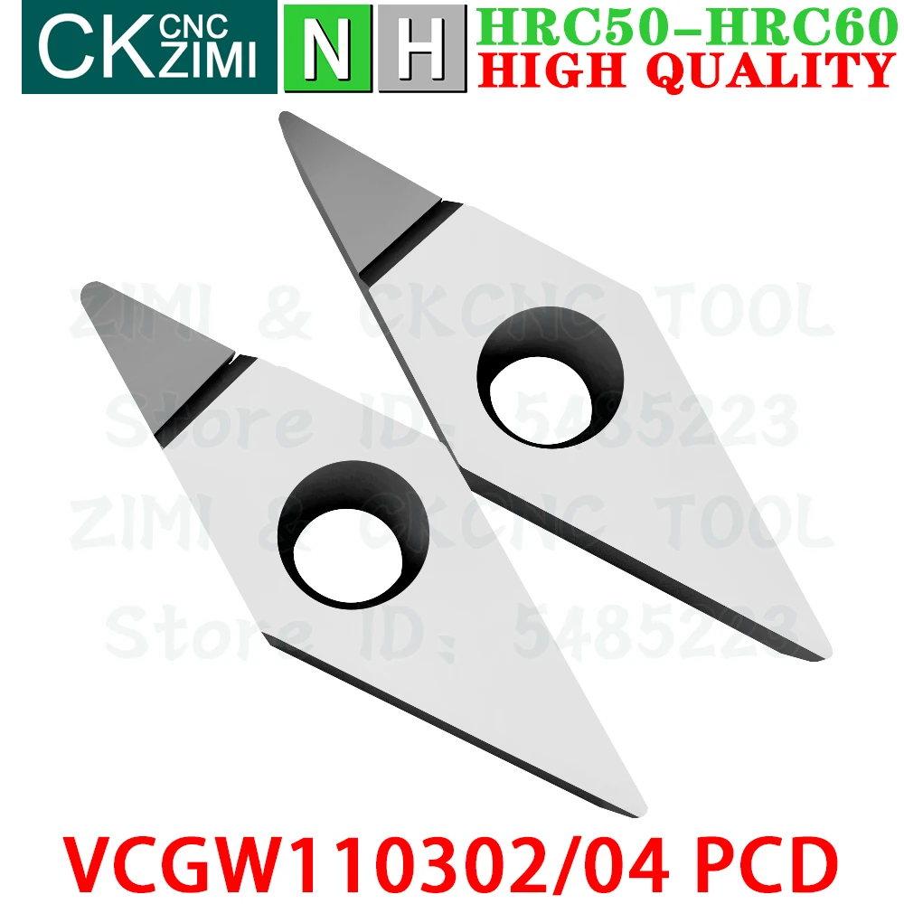 VCGW110302 PCD VCGW110304 PCD inserts Diamond turning inserts Tools CNC Metal cutting lathe tools VCGW 1103 for Copper aluminum