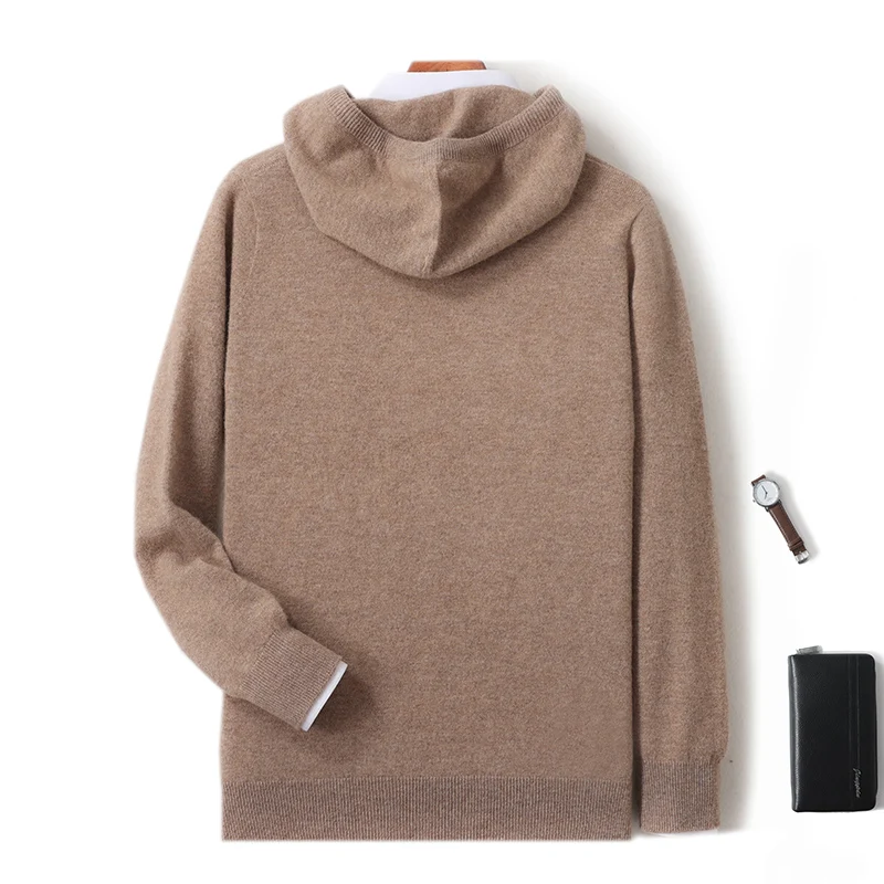 Autumn and Winter Men' s Half-high Round Neck Pullover Jacquard Sweater with Wool Business and Leisure Cashmere Tops