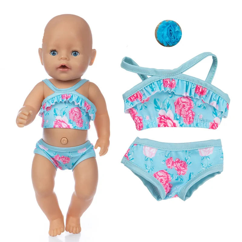 18-inch summer swimsuit suit suitable for 43cm baby doll one-piece suit doll accessories