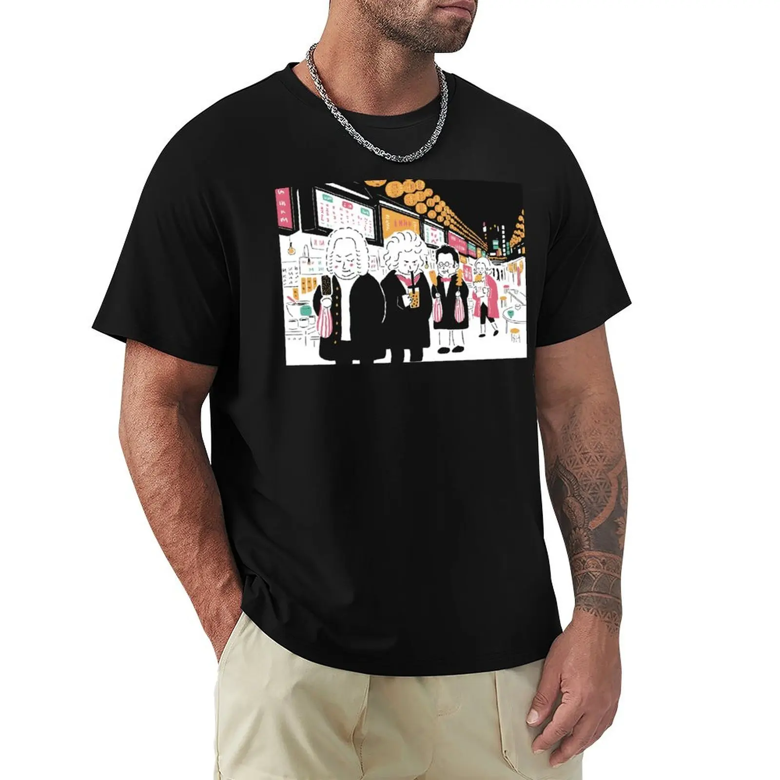 

Mozart Schubert Beethoven Bach T-Shirt clothes blue archive shirts men