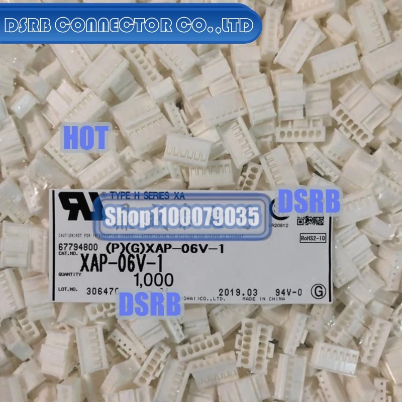 

50 шт./лот XAP-06V-1 пластиковый корпус 6P ширина ножек 2,5 мм 100% новый и оригинальный