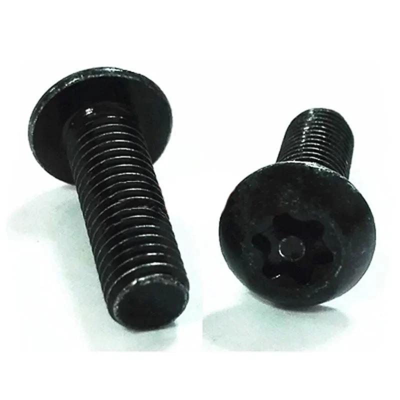 1Best 30pcs M4 Carbon steel black Pan head hexagonal column Round heads six stars Plum with needle torx Anti-theft 6mm-12mm Leng